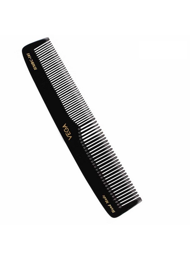 Vega Graduated Black Dressing Handmade Hair Comb, (India'S No.1* Hair Comb Brand)For Men And Women, (Hmbc-101) - Image 1