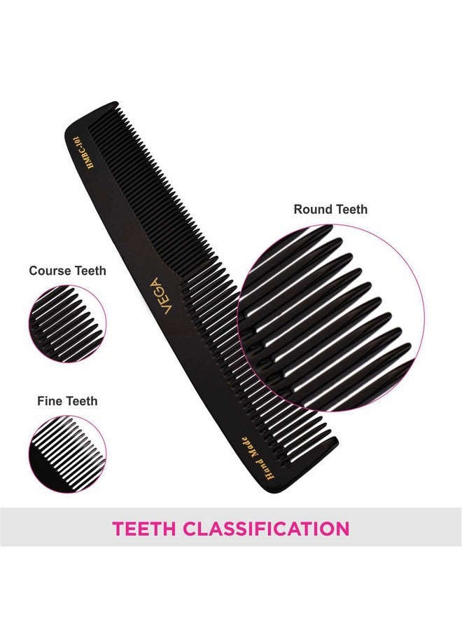 Vega Graduated Black Dressing Handmade Hair Comb, (India'S No.1* Hair Comb Brand)For Men And Women, (Hmbc-101) - Image 5