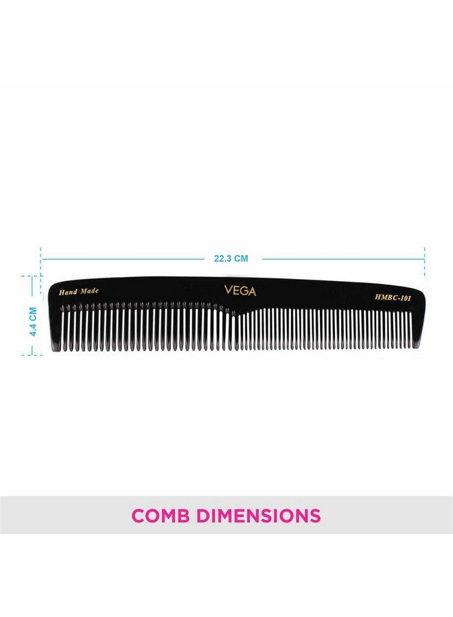 Vega Graduated Black Dressing Handmade Hair Comb, (India'S No.1* Hair Comb Brand)For Men And Women, (Hmbc-101) - Image 3