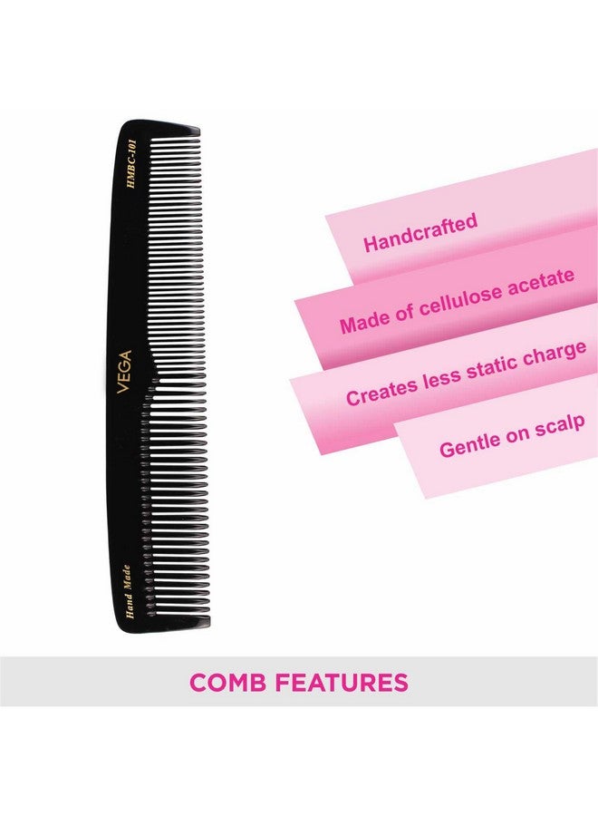 Vega Graduated Black Dressing Handmade Hair Comb, (India'S No.1* Hair Comb Brand)For Men And Women, (Hmbc-101) - Image 4