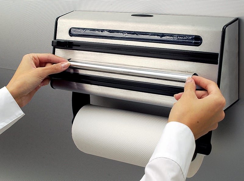 Emsa Triple Roll Dispenser "Contura" of Stainless Steel, Silver/Black - Image 4