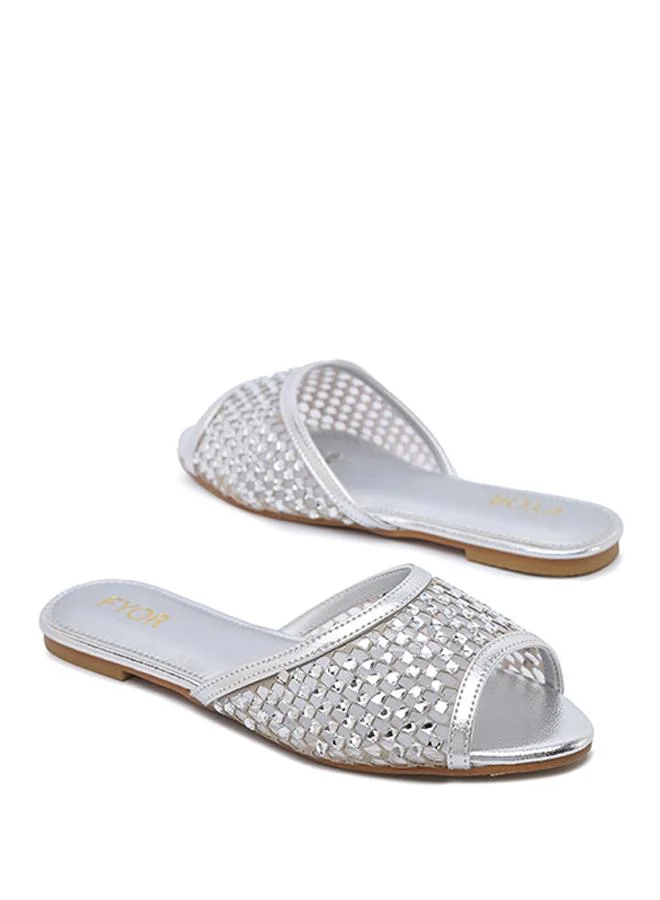 Fyor  Stylish Lattice-Woven Crystal Slide MY 407 for Women | Best Price UAE