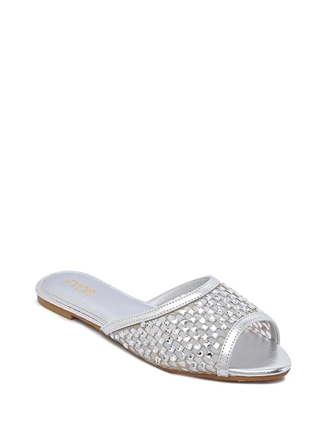 فايور Stylish Lattice-Woven Crystal Slide MY 407