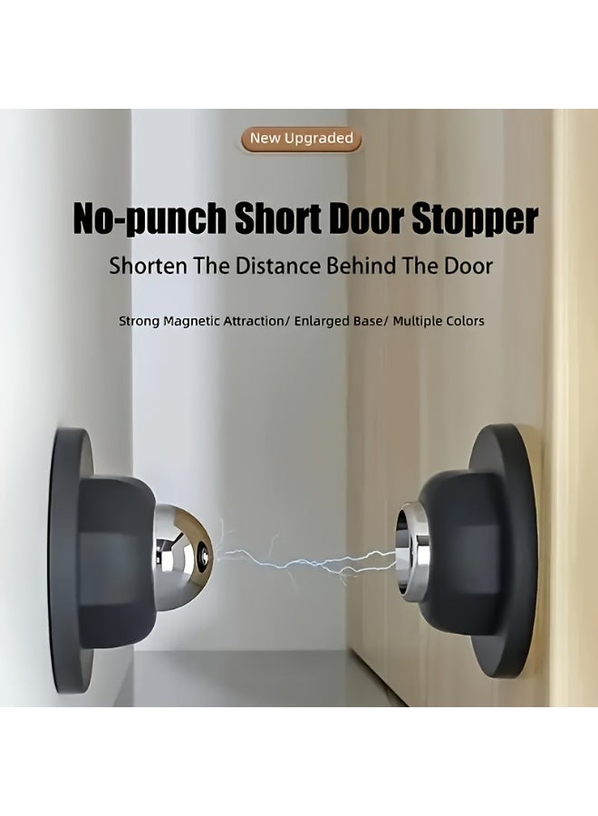 قطعة واحدة من مانعات الباب المغناطيسية الناعمة - بدون حفر، لاصقة للتثبيت على الحائط/الأرضية، آمنة لتثبيت الباب مفتوحًا للمنزل والمكتب - Image 2