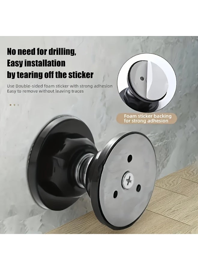 قطعة واحدة من مانعات الباب المغناطيسية الناعمة - بدون حفر، لاصقة للتثبيت على الحائط/الأرضية، آمنة لتثبيت الباب مفتوحًا للمنزل والمكتب - Image 3