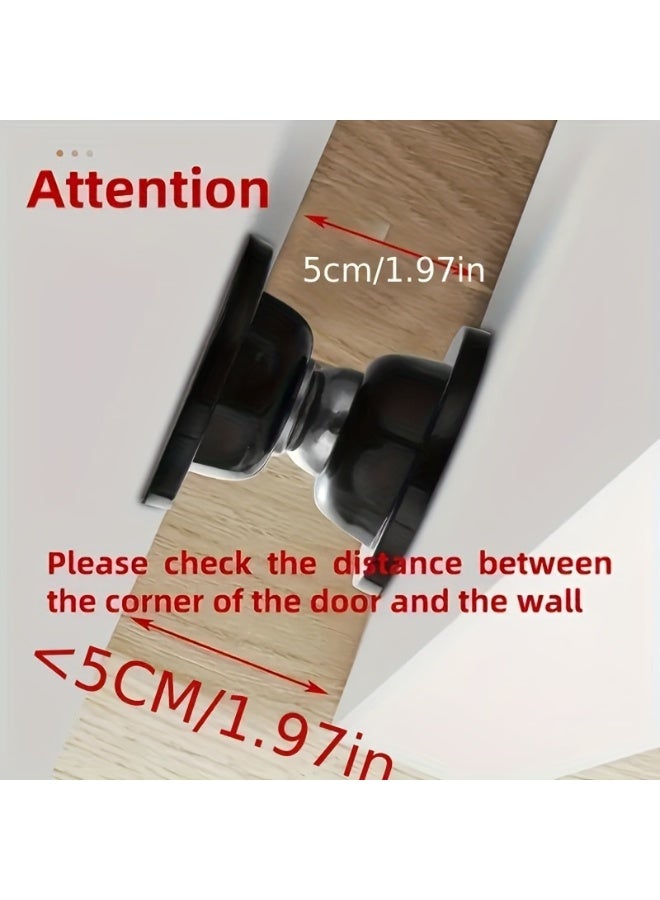 قطعة واحدة من مانعات الباب المغناطيسية الناعمة - بدون حفر، لاصقة للتثبيت على الحائط/الأرضية، آمنة لتثبيت الباب مفتوحًا للمنزل والمكتب - Image 5