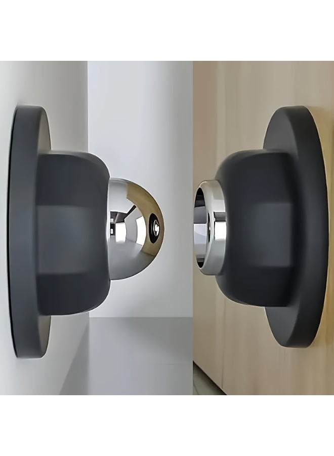 قطعة واحدة من مانعات الباب المغناطيسية الناعمة - بدون حفر، لاصقة للتثبيت على الحائط/الأرضية، آمنة لتثبيت الباب مفتوحًا للمنزل والمكتب - Image 1