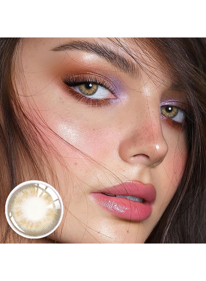 يواي عدسات لاصقة ملونة سنوية بنية طبيعية - عدسات تجميلية للجنسين - عدسات موضة طبيعية - عدسات ناعمة محتوى الرطوبة 42% - Image 2