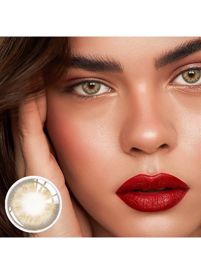 يواي عدسات لاصقة ملونة سنوية بنية طبيعية - عدسات تجميلية للجنسين - عدسات موضة طبيعية - عدسات ناعمة محتوى الرطوبة 42% - Image 4