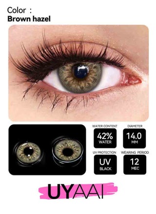 DNA Brown Yearly Colored Contact Lenses, Unisex Cosmetic Contact Lenses, Natural Fashion Lenses, 42% Water - view 3