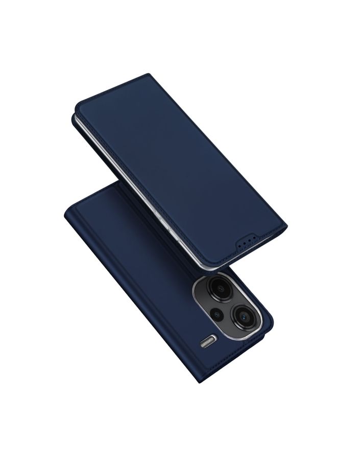 Case Cover For Xiaomi Redmi Note 13 Pro+ 5G DUX DUCIS Skin Pro Series Flip Leather Phone Case Blue