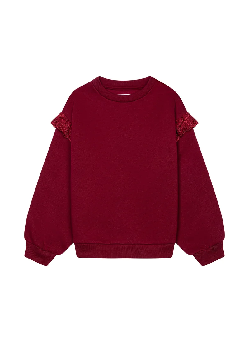 MINOTI Kids Girls Frill Sleeved Sweatshirt