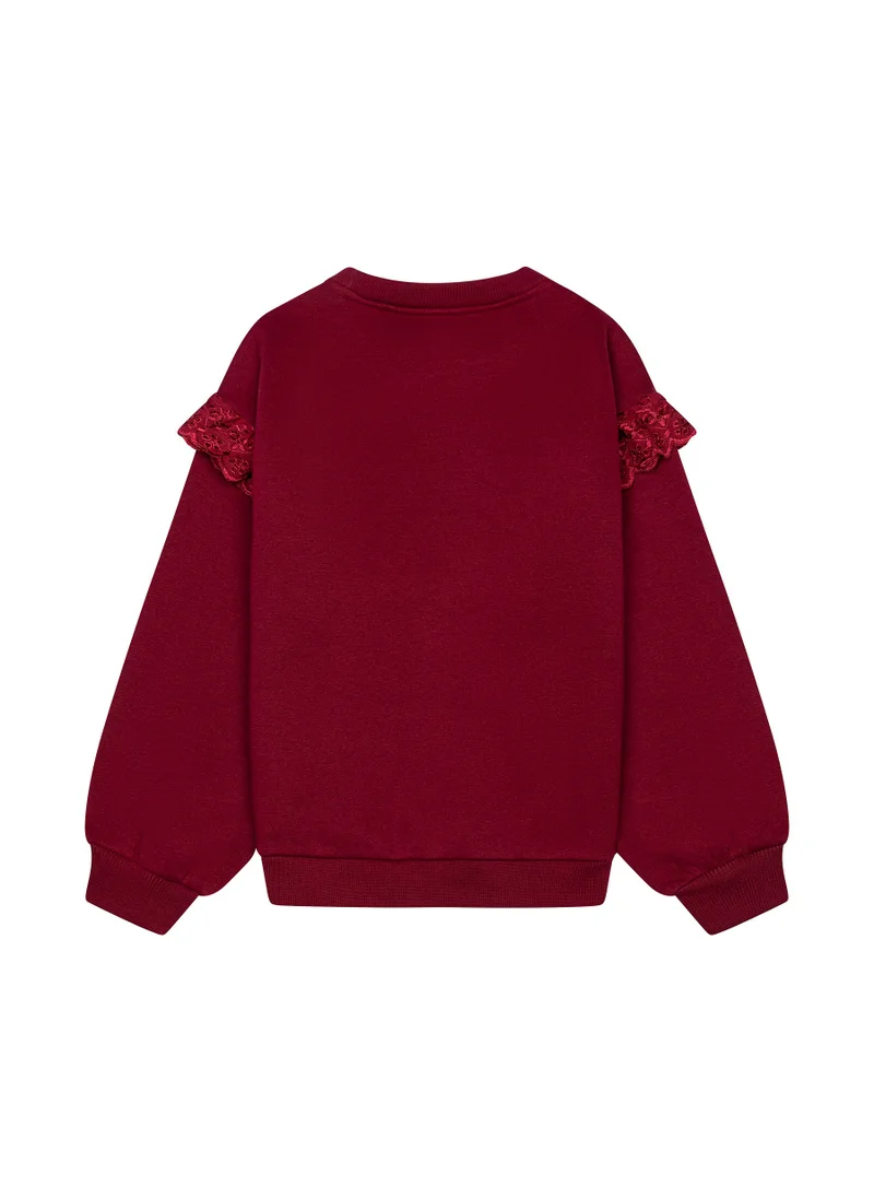 MINOTI Kids Girls Frill Sleeved Sweatshirt