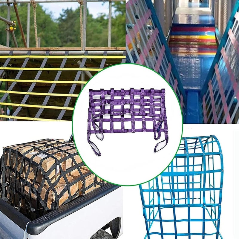 Lifting Net Straps,Cargo Hanging Net, Hanging Lifting Cargo Net, Safety Lifting Net Straps, Strong Load-Bearing Material Handling Straps, Cargo Lifting Bag, Stretchable Elastic Bike Load Cargo Securin - Image 5