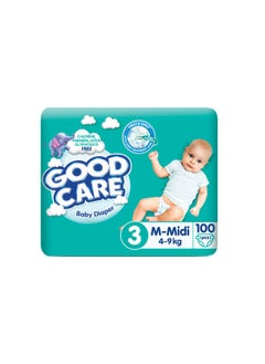 GOOD CARE Olive Oil Diaper Midi, Size 3, 4-9 Kg, 100 Count- Mega  - Image 1