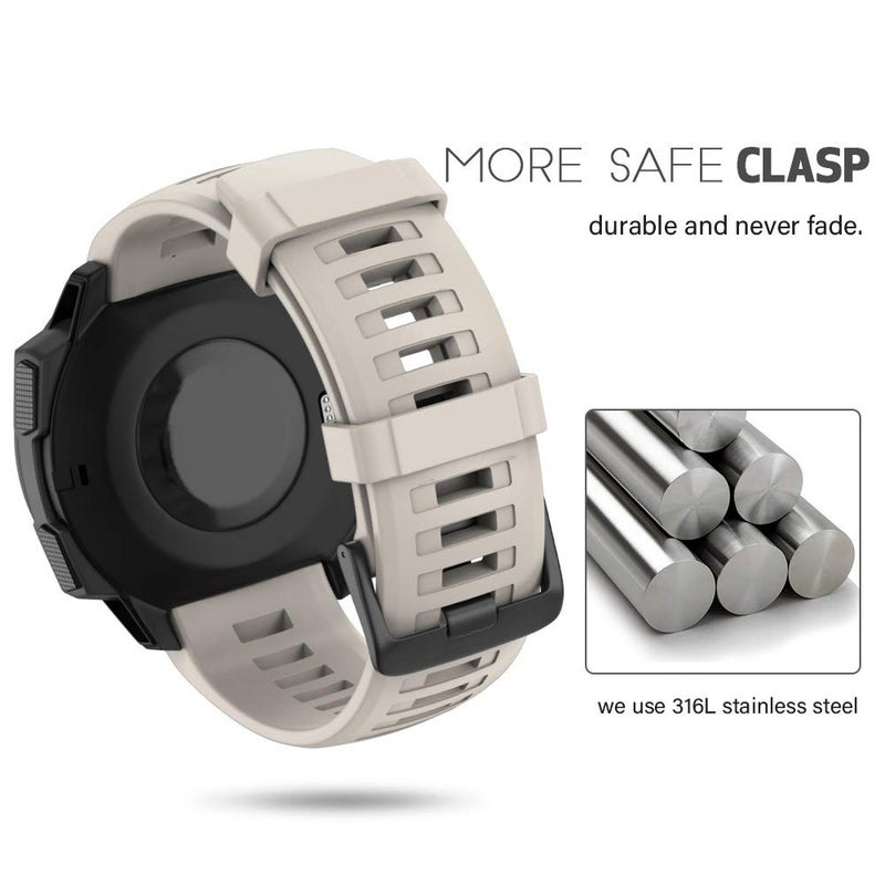 ANCOOL for Garmin Instinct Watch Bands, 22mm Soft Silicone Replacement Strap for Garmin Instinct/Instinct 2/Solar/Tactica/Esports Smartwatch(Milk White) - Image 3