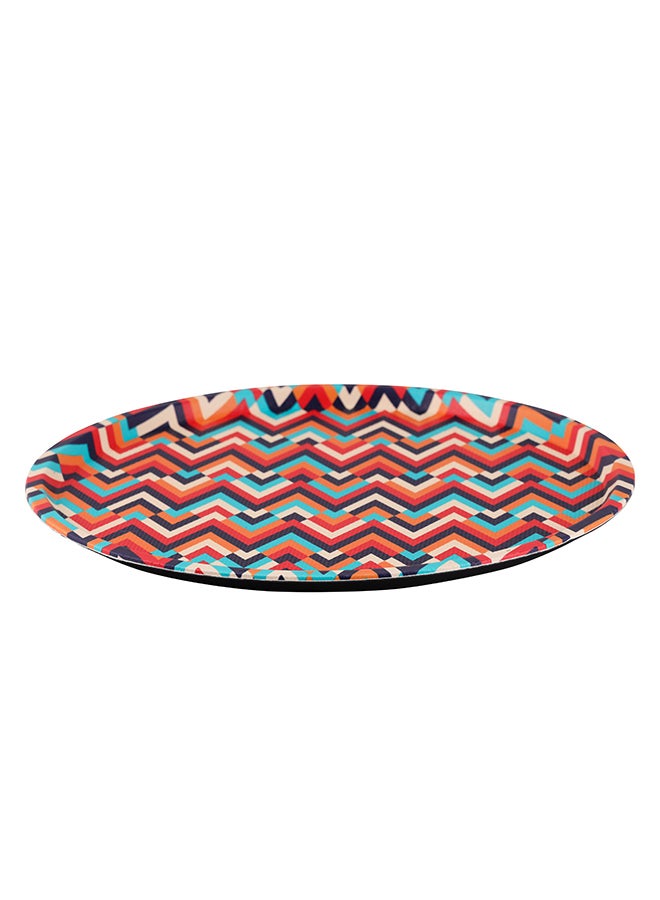 Royalford Round Leather Tray Elegant And Sleek Design Multicolor - Image 1