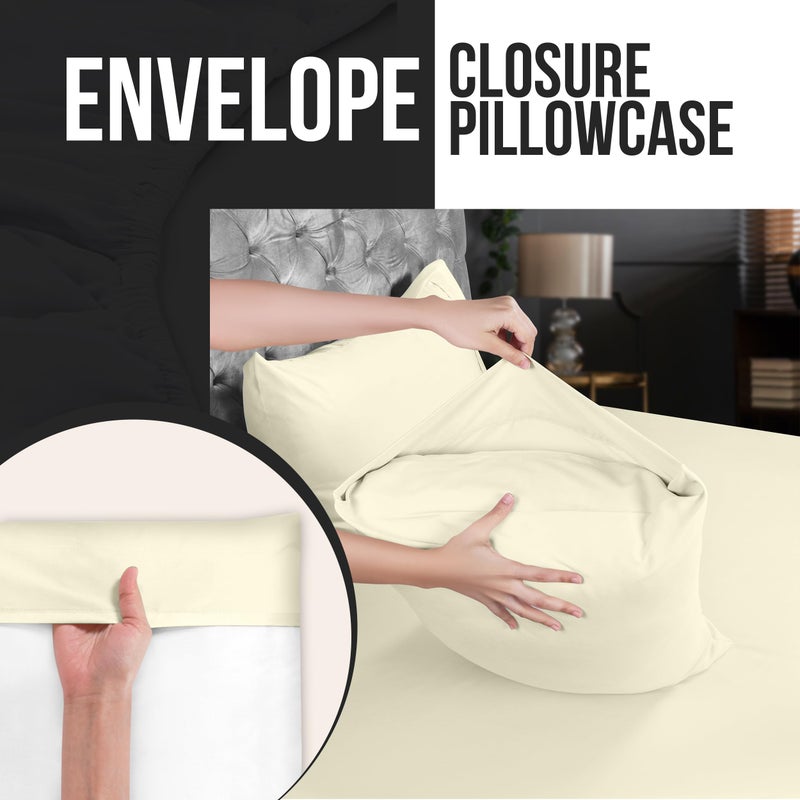 Utopia Bedding Queen Pillowcases - 4 Pack - Envelope Closure - Soft Brushed Microfiber Fabric - Shrinkage and Fade Resistant Pillow Covers Queen Size 20 X 30 Inches (Queen  Ivory) - Image 4