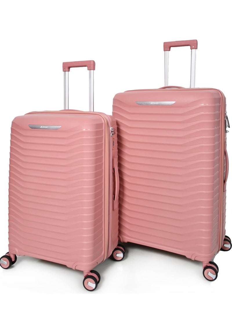 3-Piece Unbreakable PP Women Morano Travel Luggage Trolley Set (Pink) Size: 28''-24''-20'' Inch
