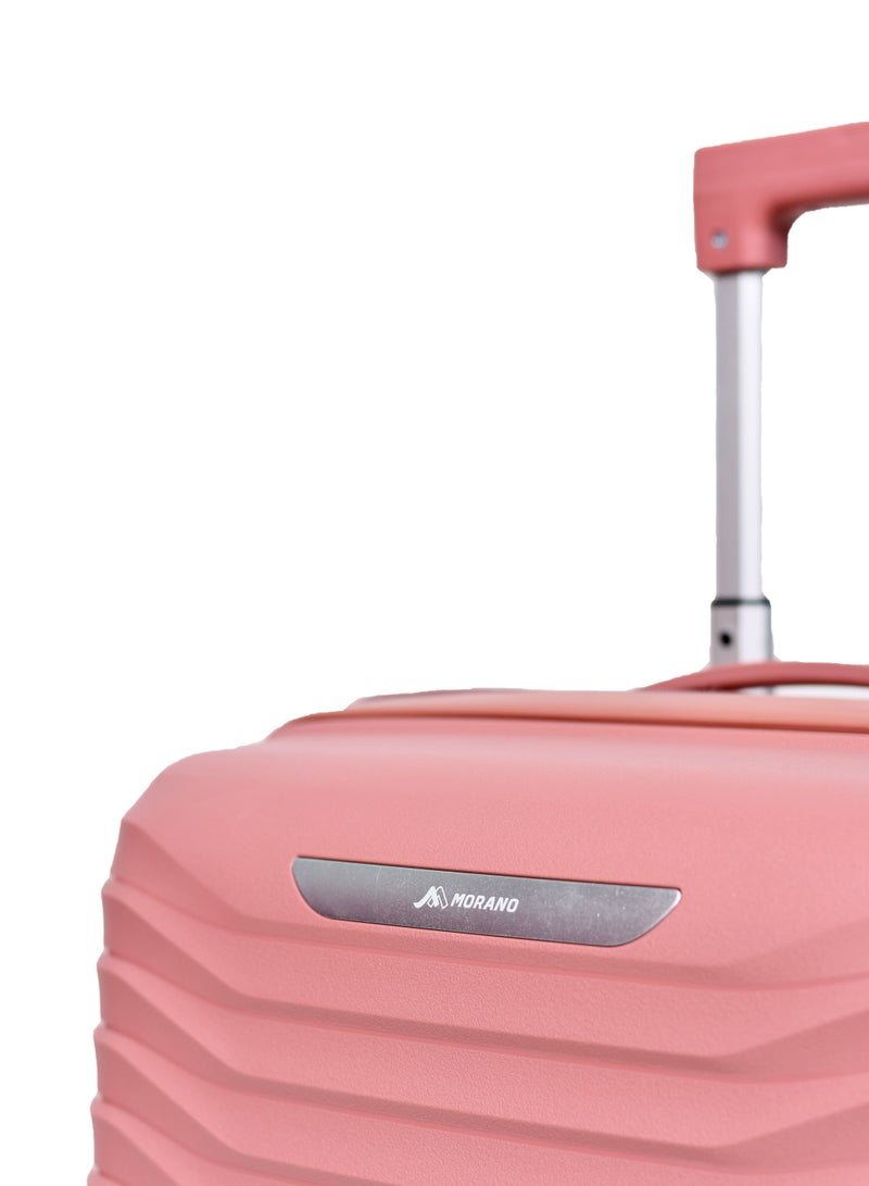 3-Piece Unbreakable PP Women Morano Travel Luggage Trolley Set (Pink) Size: 28''-24''-20'' Inch