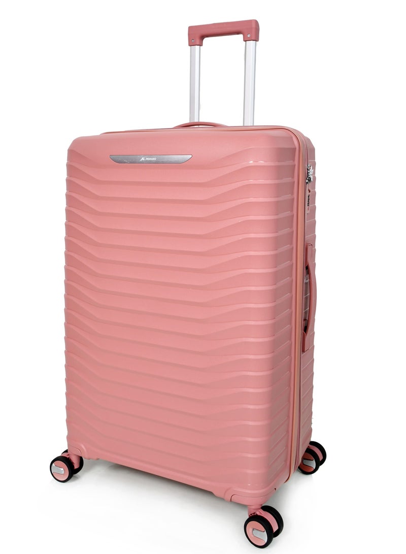 3-Piece Unbreakable PP Women Morano Travel Luggage Trolley Set (Pink) Size: 28''-24''-20'' Inch