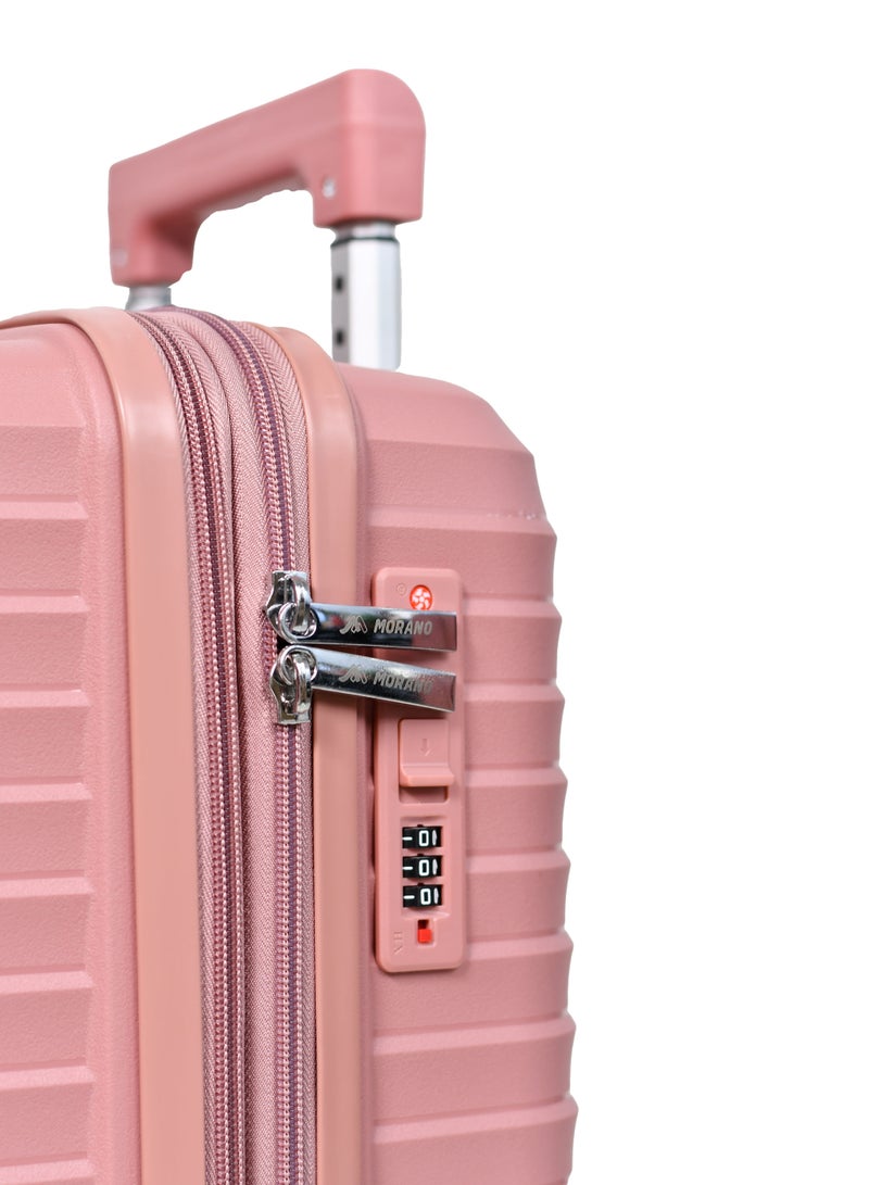 3-Piece Unbreakable PP Women Morano Travel Luggage Trolley Set (Pink) Size: 28''-24''-20'' Inch