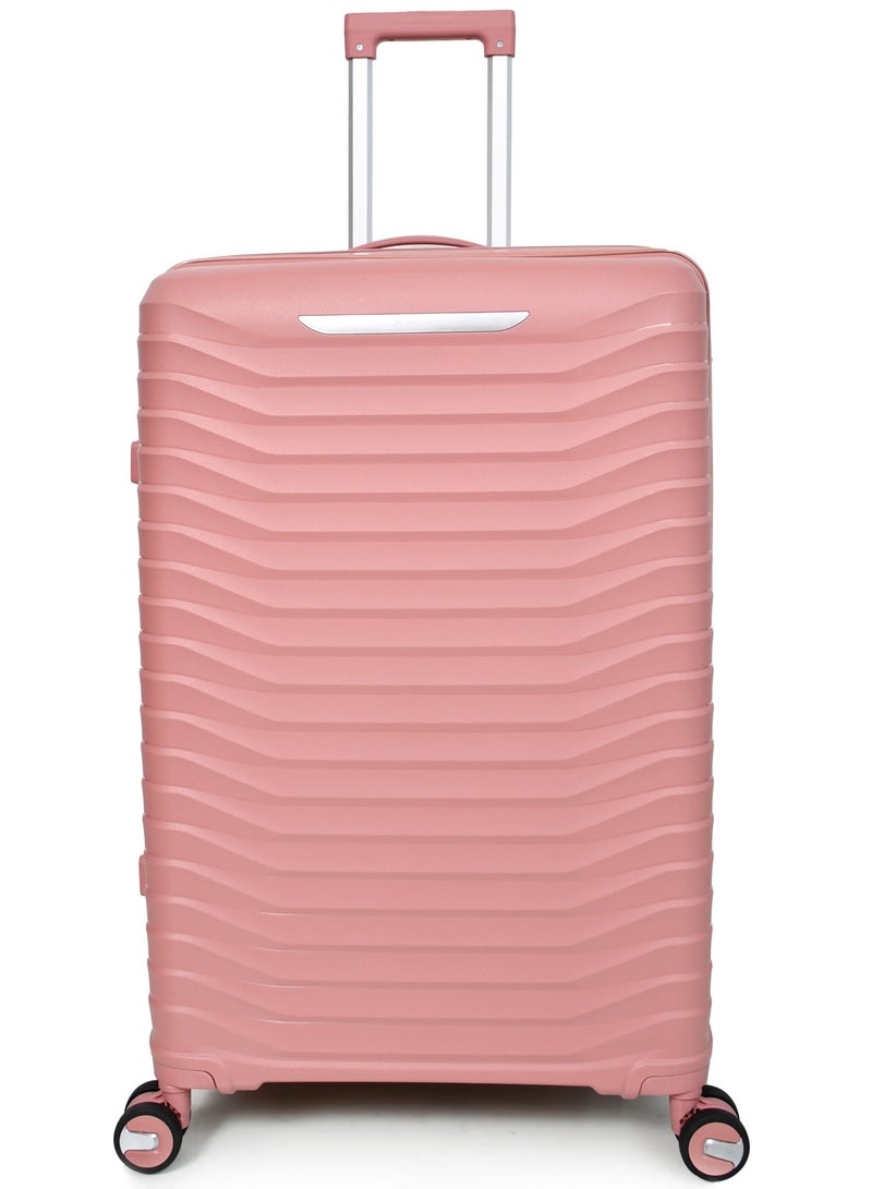 3-Piece Unbreakable PP Women Morano Travel Luggage Trolley Set (Pink) Size: 28''-24''-20'' Inch