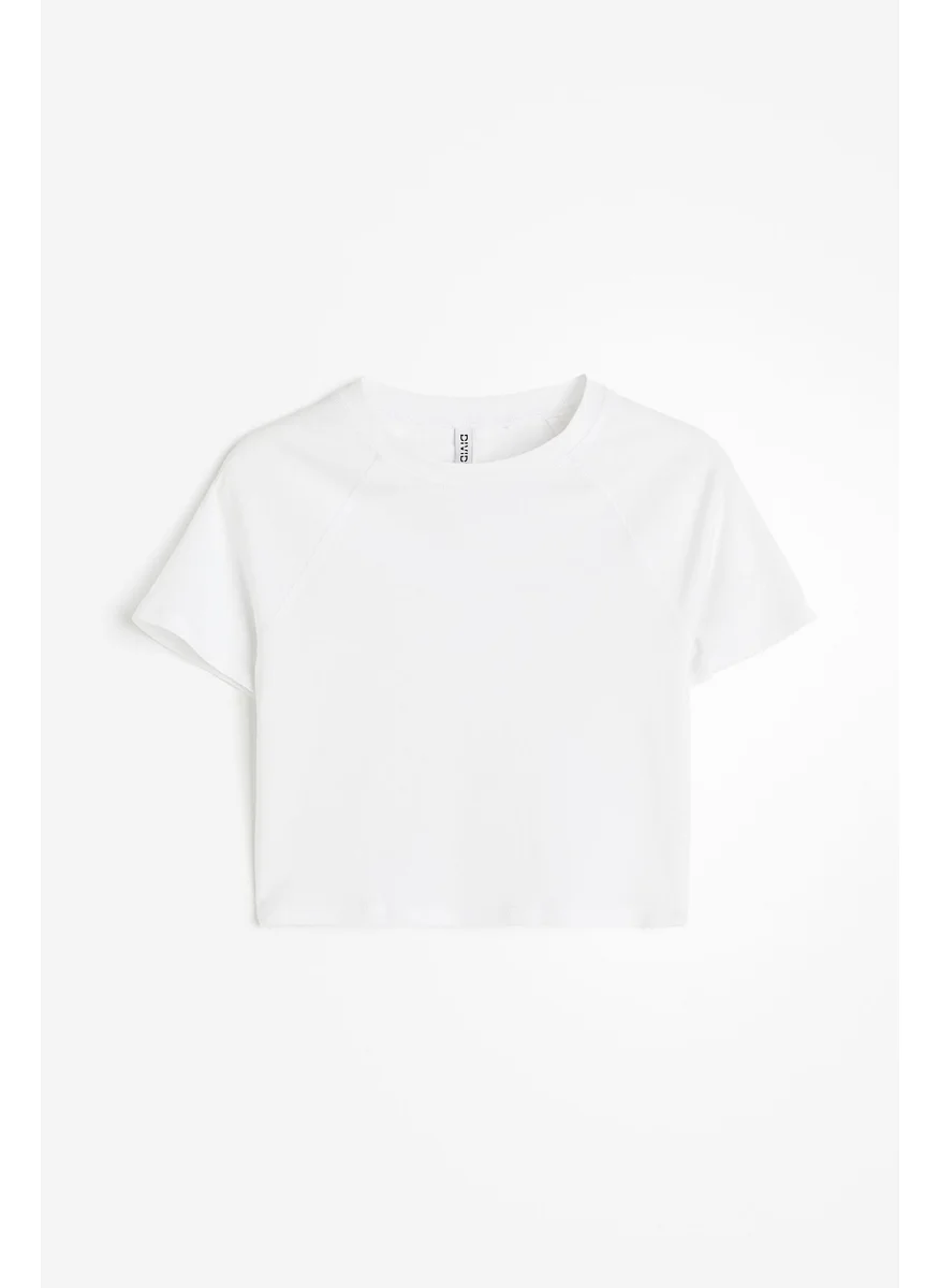 اتش اند ام Crew Neck Crop T-Shirt