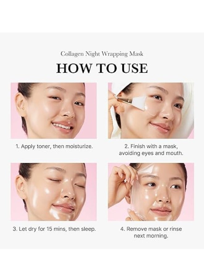 Medicube - Collagen Night Wrapping Peel Off Facial Mask - Overnight Sleeping Mask For Elasticity & Hydration Care, Reduces Sagging & Dullness - Hydrolyzed Collagen Extract For Glowing Skin - Korean Skin Care - Image 1