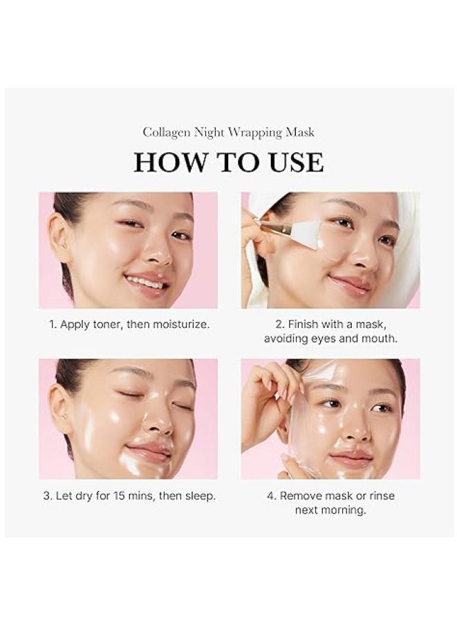 Medicube - Collagen Night Wrapping Peel Off Facial Mask - Overnight Sleeping Mask For Elasticity & Hydration Care, Reduces Sagging & Dullness - Hydrolyzed Collagen Extract For Glowing Skin - Korean Skin Care - Image 1