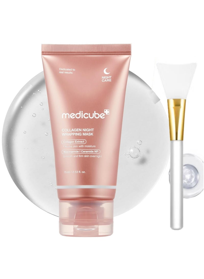 Medicube - Collagen Night Wrapping Peel Off Facial Mask - Overnight Sleeping Mask For Elasticity & Hydration Care, Reduces Sagging & Dullness - Hydrolyzed Collagen Extract For Glowing Skin - Korean Skin Care - Image 1