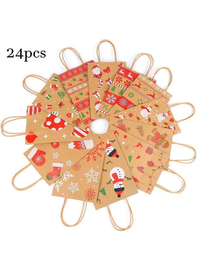 CCINEE Christmas Kraft Gift Bags,Xmas Assorted Paper Bags Bulk With Handles For Party Supplies,Pack Of 24 - Image 3