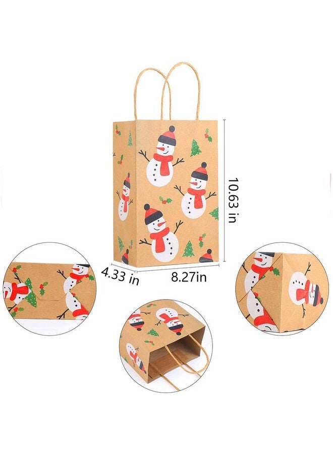 CCINEE Christmas Kraft Gift Bags,Xmas Assorted Paper Bags Bulk With Handles For Party Supplies,Pack Of 24 - Image 1