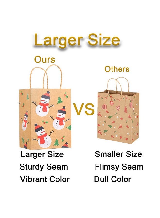 CCINEE Christmas Kraft Gift Bags,Xmas Assorted Paper Bags Bulk With Handles For Party Supplies,Pack Of 24 - Image 2
