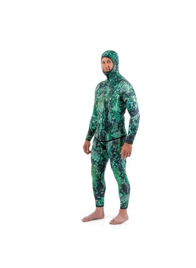 DYNAMICNORD Sfs-3 Free Dive Suit 3Mm Hooded Jacket + Pant Camo/Green - S - Image 2