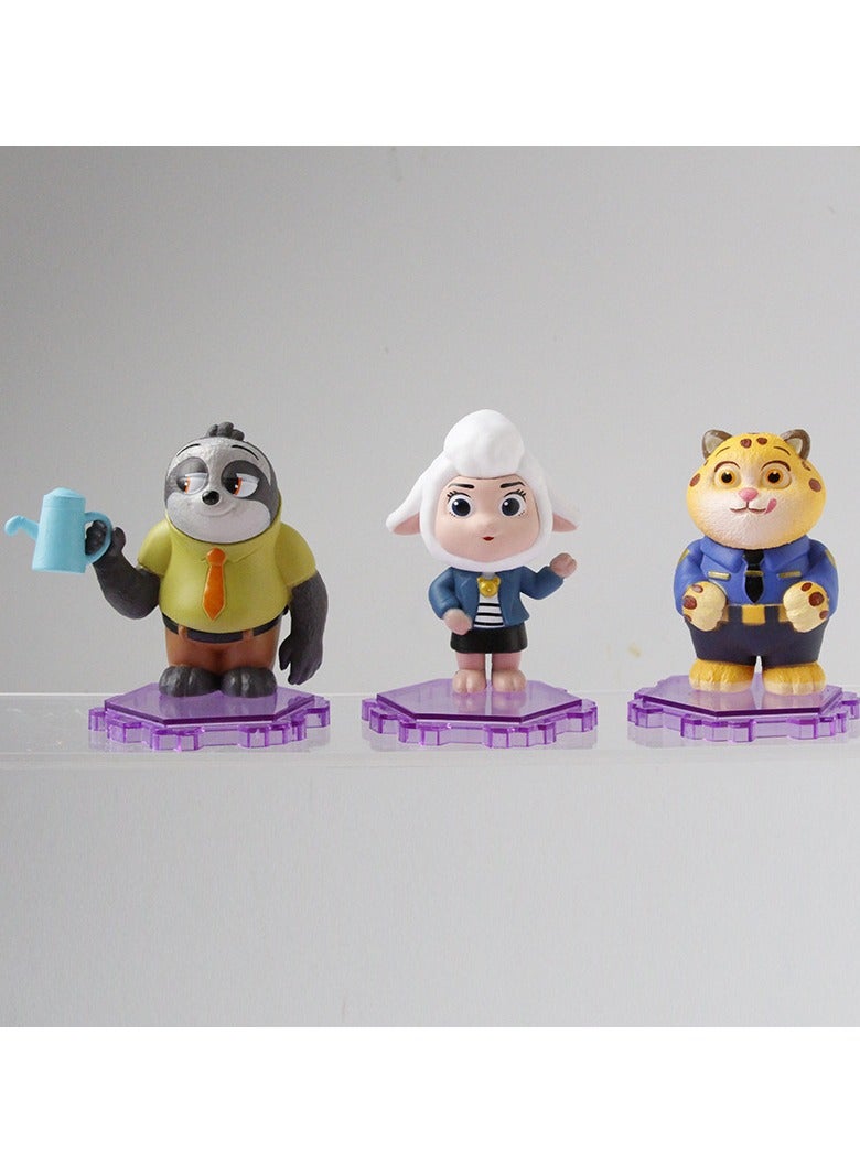 general 6-piece Zootopia figurine set suitable as car or desktop decoration cake topper can be gifted to friends and fans - Image 2