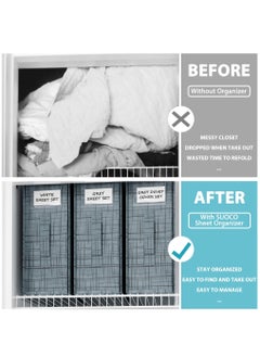 Excefore SheetCube Bed Sheet Set Organizer, 2 Pack Foldable Storage Box for Duvet Cover Set, Linen Closet Organizer for Bedding Clothes Blankets, Black  - Image 2