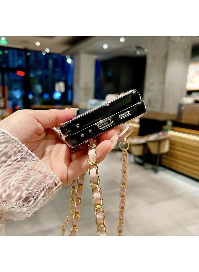 اس-توب جراب لهاتف Samsung Galaxy Z Flip6 من قماش الكاميليا المنقوش مع حبل طويل - Image 4