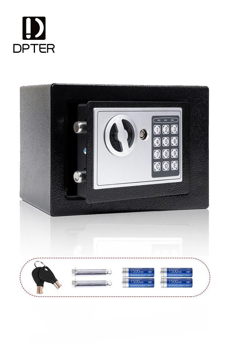 DPTER Security Safe - Digital Safe Electronic Steel Lock Box with Keypad to Protect Money, Jewelry, Passports for Home, Business or Travel Black - Image 1