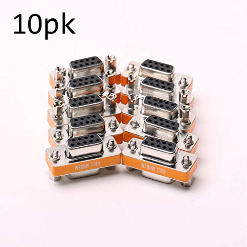 Arnorin DB9 Null Modem Female to Female Slimline Data Transfer Serial Port Adapter 10 Pack - Image 2