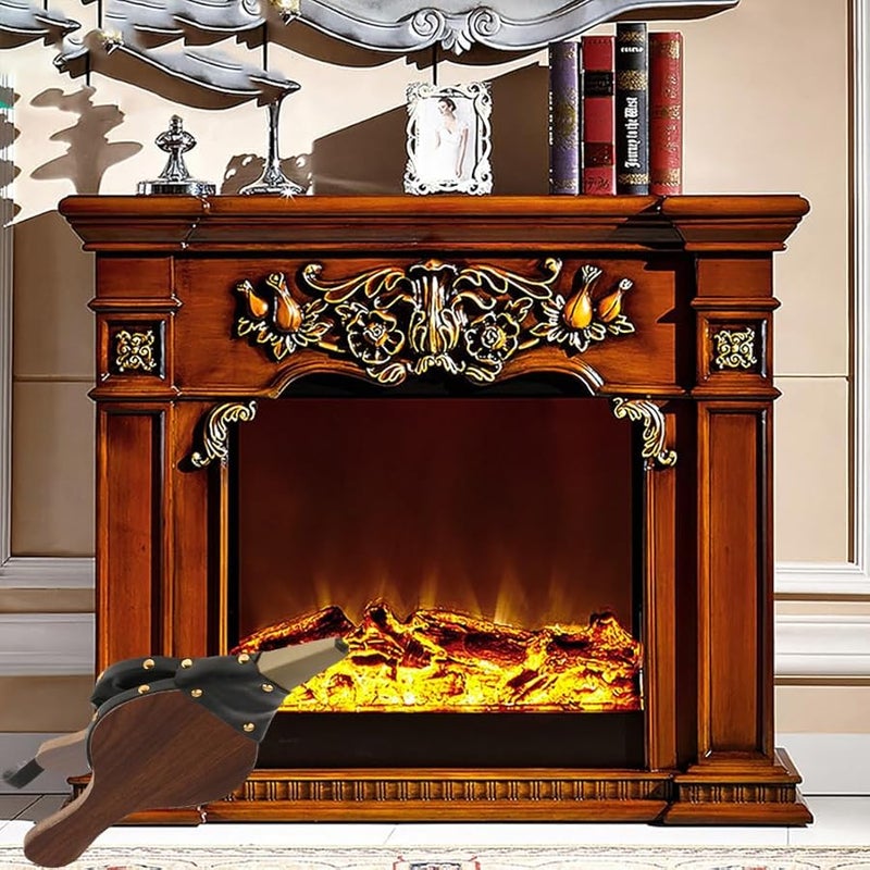 Black Fireplace Bellows 14 Inch Cast Iron Nozzle Handheld Fire Starter Tool - Image 3