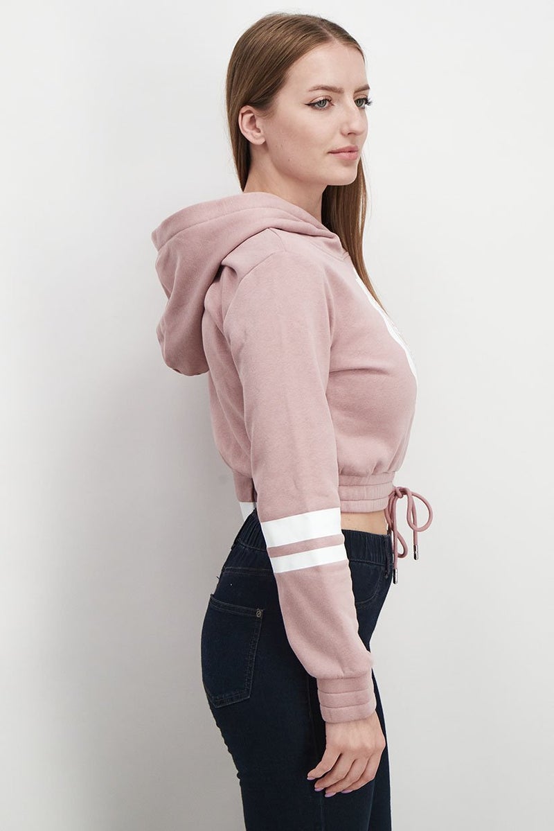 TRUE RELIGION Women Hooded Neck Graphic Sweatshirt, Wood Rose - Image 3