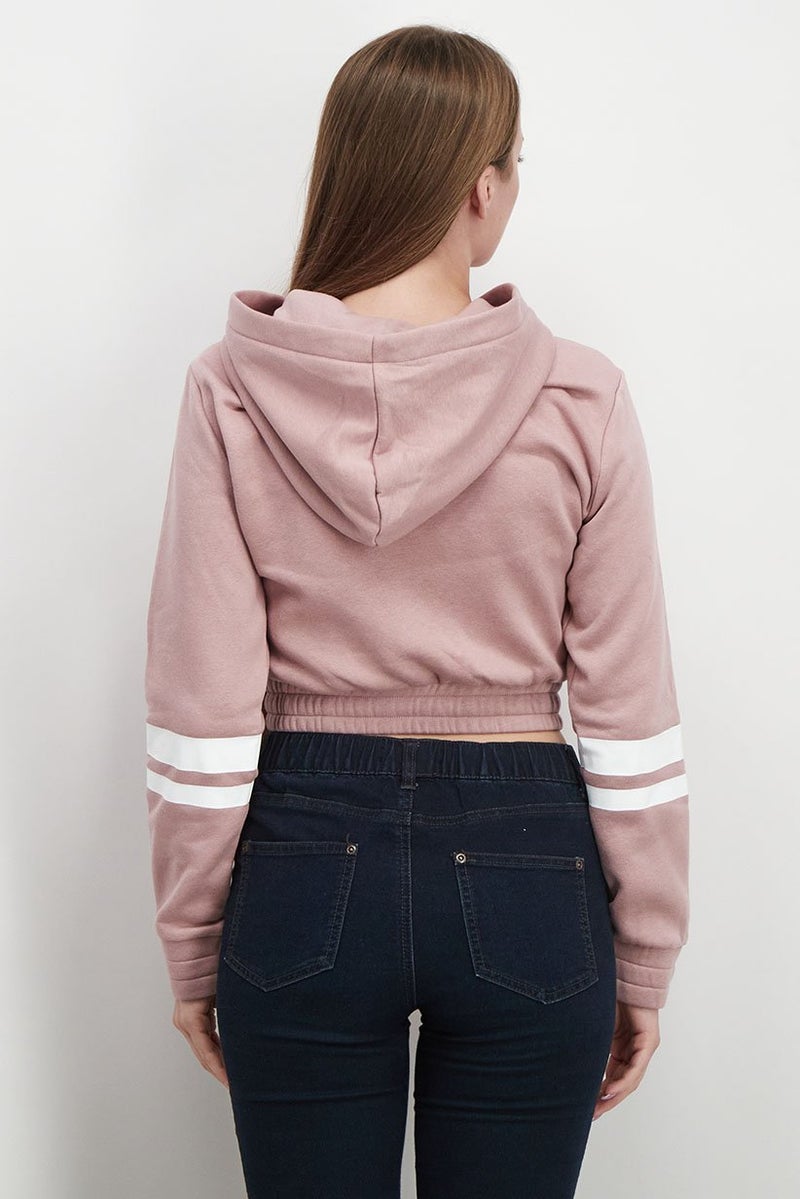 TRUE RELIGION Women Hooded Neck Graphic Sweatshirt, Wood Rose - Image 4