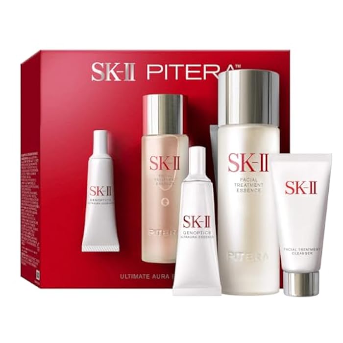 SK-II Ultimate Aura Skincare Kit - Radiance-Boosting Skincare Gift Set with Travel & Full Size Products - Kit Includes Full Size Facial Treatment Essence, Mini Cleanser & Mini Essence Serum (3 Count) - Image 1