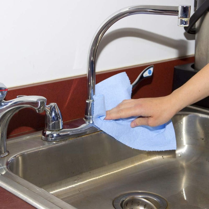 TaskBrand N-V040CGB Blue V40 Value Series Center Pull Wiper Sheets, All-Purpose Disposable Cleaning Towels, 10 x 11.5 Inches, Blue, Roll of 200 - Image 3