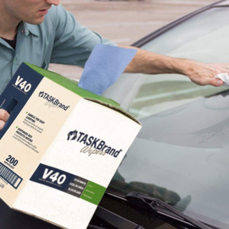 TaskBrand N-V040CGB Blue V40 Value Series Center Pull Wiper Sheets, All-Purpose Disposable Cleaning Towels, 10 x 11.5 Inches, Blue, Roll of 200 - Image 4