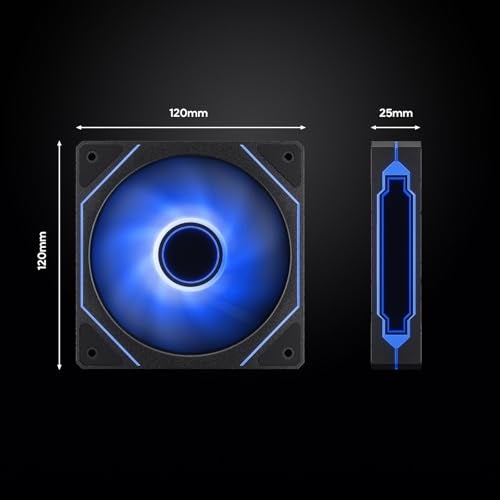 DARKROCK F120 3in1 120mm Infinite Mirror Design Case Fans with 24 LED Lights PWM Control & ARGB Effect, Hydraulic HDB Bearing for Low-Noise Operation - Suitable for Most PC Cooling Systems - Black - Image 2