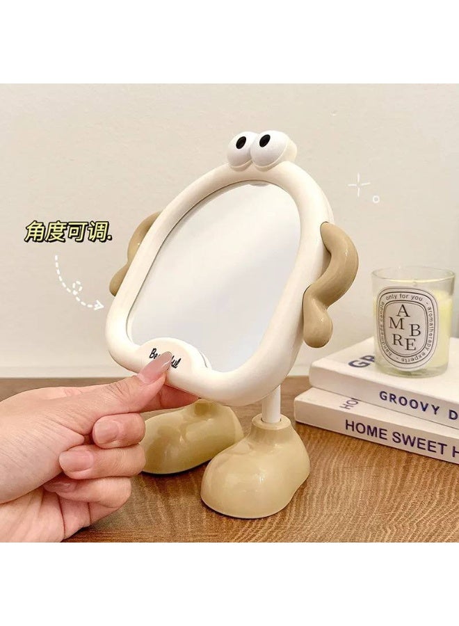 Stylish Mirror with Frame, Plastic Cute Decorative Eyes for Portable Vanity Mirror for Dorm, Office. - Image 1