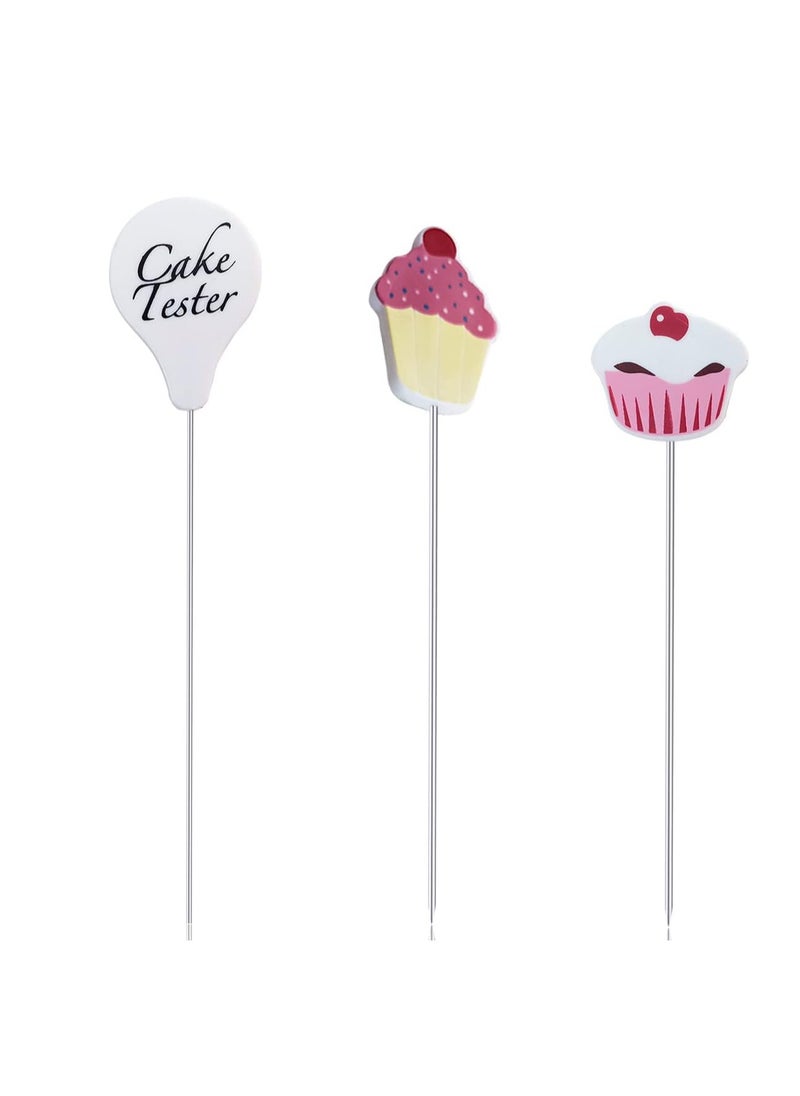 yuntop 3 Pcs Cake Tester Needle Stainless Steel Cake Testing Probe Cake Tester for Baking,Home Bakery Muffin Bread Skewer Cake Testing Stick  - Image 1