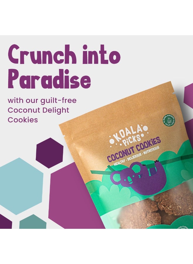 Koala Picks 6pcs Coconut Cookies – Healthy Snack for Kids & Adults – No Preservatives – Made with Coconut, Oats & Date Powder – 3 Packs of 2 Cookies – Nutritious Biscuits for Lunchbox - Image 3
